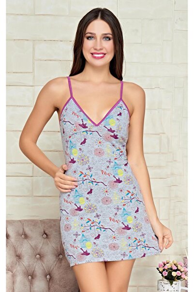 FIRST STYLE Beautiful Turkish Nightgown in Gray Color.