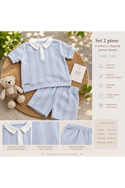 Bebelul Set vara bebe Mammy&Daddy baieti tricou si pantaloni scurti albastru ...