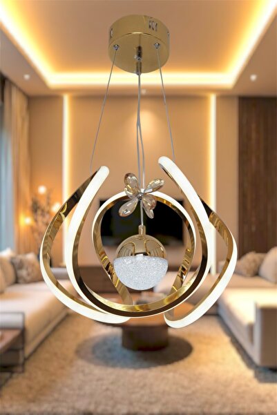 EYSHOP Modern Gold Toplu Kavis Model 3 Renk (Beyaz&sarı&günışığı) Led Avize S...