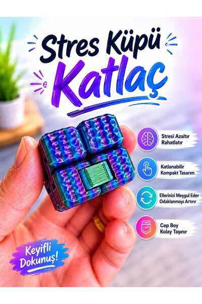 EBA HOME 1 ADET RAINBOW RENKLİ & RENGARENK Katlaç- infinity cube - sonsuz küp...