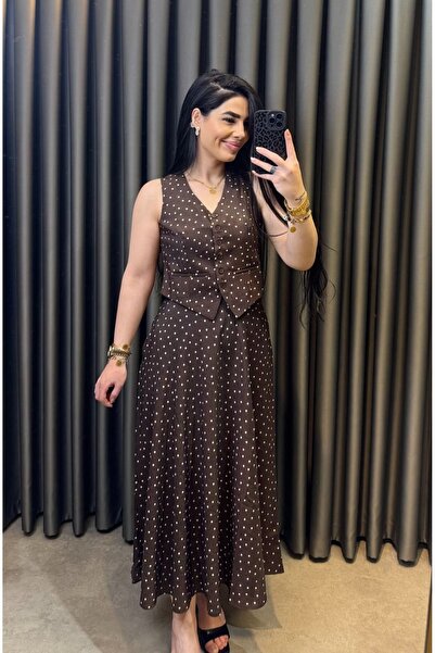 Nisam Polka Dot Vest Skirt Set