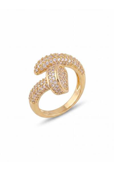 Swen Collection Gold Renk Zirkon Çivi Model Yüzük