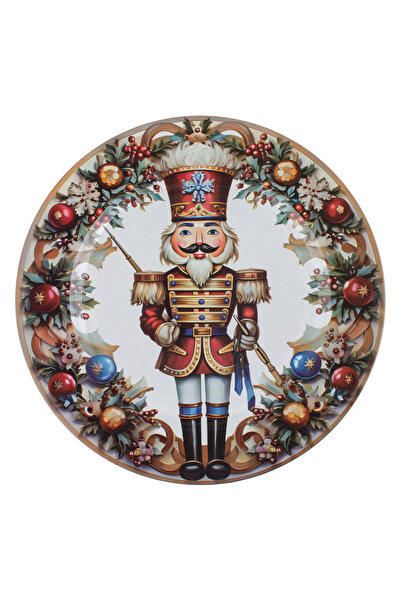 Zumzeria Round Plastic Decorative Plate Nutcracker Christmas Decorations Mist...