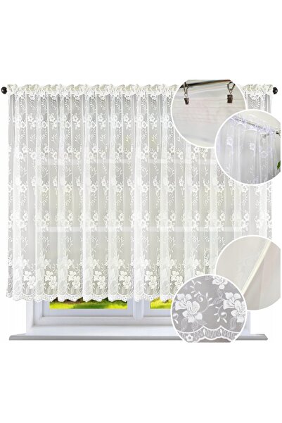 NOW-ART Cortină Gata Din Marcizetă, 300x150, Poliester, Design Elegant, Alb