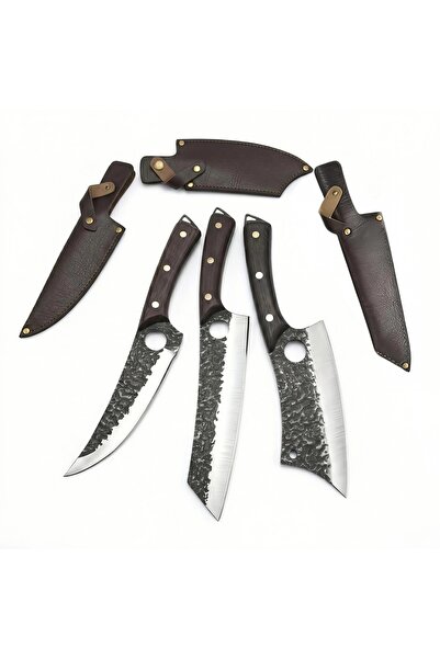 OSOOKE Professional Kitchen Knife Set, 3-Piece Chef Knife & Cleaver Set with ...