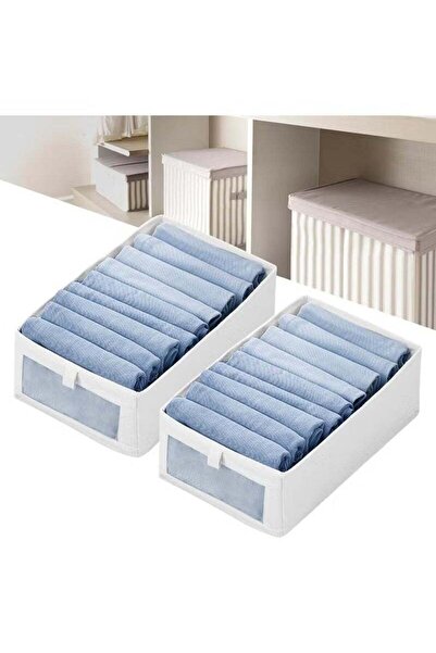 Arabest 2-Pack Clothes Storage Organizer,Stackable Cotton Drawer Closet Box w...