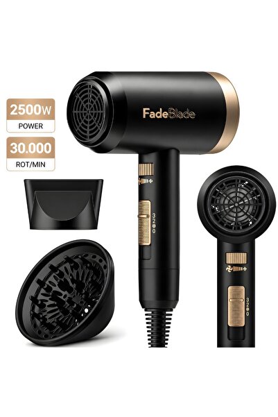 FadeBlade Професионален сешоар с плазмен технология BlazeFlow, 2500W, 30 000 ...