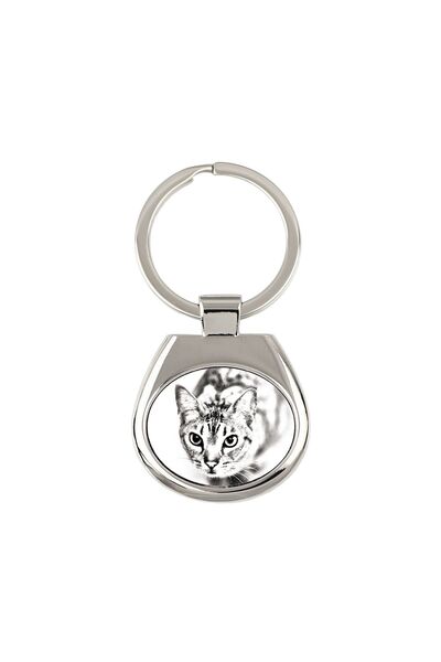 Art - Dog Breloc Art-Dog Ocicat Pisică – Pandantiv personalizat din metal arg...