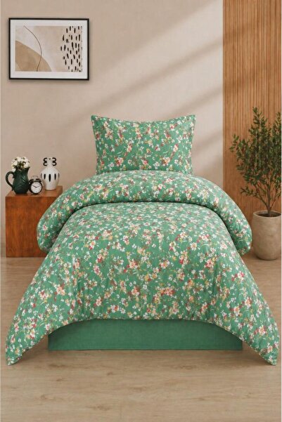 Çeyiz Diyarı Floral Single Duvet Cover Set Green