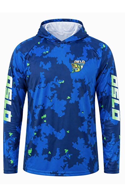 Oslo Balıkçı T-Shirt Kapüşonlu Blue Camo