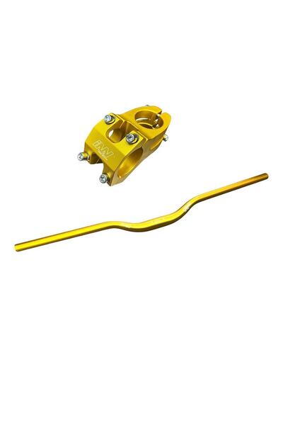 Golden inn Sarı 780mm Alüminyum 31.8 Bisiklet Gidonu + Boğaz Seti Gidon inn B...