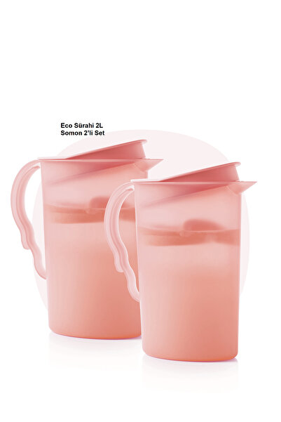 Tupperware Eko Tip Top Sürahi suluk 2 litre somon 2 li set