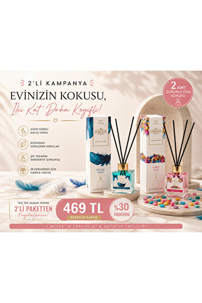 J'AMOUR EAU DE PARFUME Melek&Sakız Çubuklu Oda Kokusu 100 mlX2 adet - Uzun Sü...