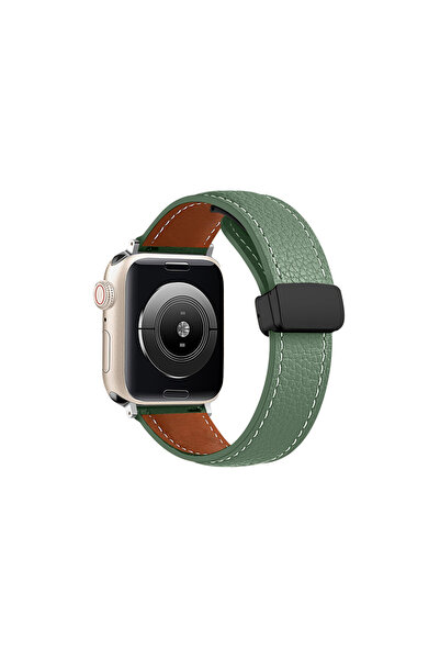 OSKA GLOBAL Watch 42mm Kr414 Daks Leather Band - Dark Green