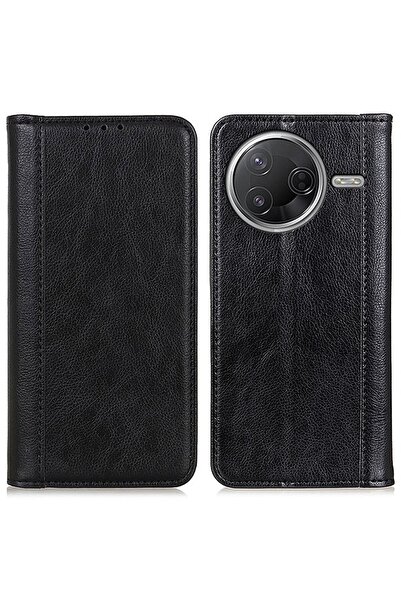 sscase Split Leather Θήκη Βιβλίο Black (Xiaomi Poco F7 Pro 5G)