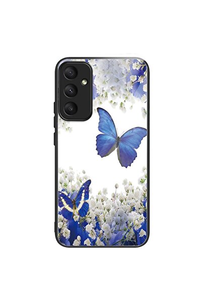 sscase Painted Θήκη Σιλικόνης με Τζάμι Blue Butterflies (Samsung Galaxy A55 5G)