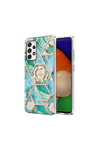 sscase Marble Flower Σκληρή θήκη με Δαχτυλίδι Blue (Samsung Galaxy A52/A52s)