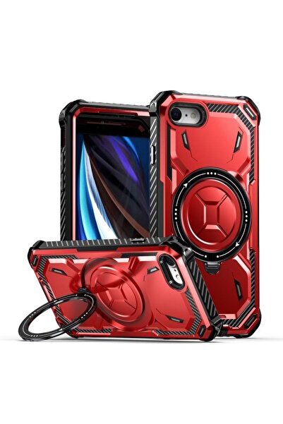 sscase MagSafe Holder Σκληρή Θήκη με Δαχτυλίδι Red (Apple iPhone SE 2020/8/7)