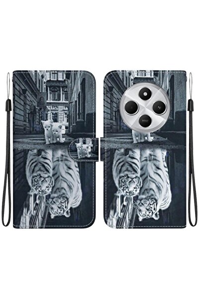 sscase Colored Drawing Θήκη Πορτοφόλι Cat Tiger Reflection (Xiaomi Redmi 14C ...