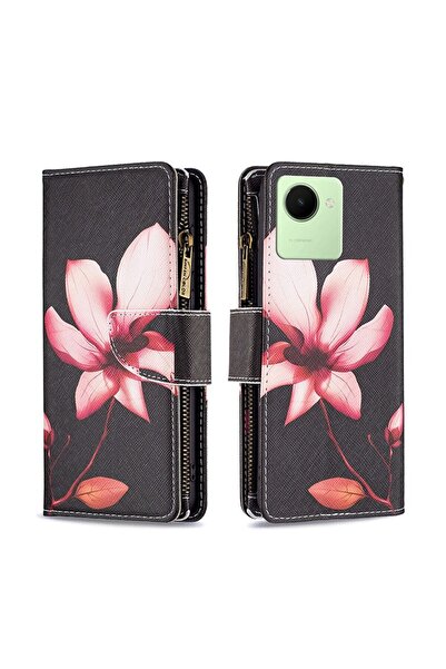 sscase Colored Pattern Zipper Θήκη Πορτοφόλι Lotus (Realme C30)