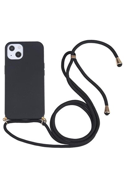 sscase Wheat Straw Θήκη Σιλικόνης με Λουράκι Black (Apple iPhone 15)