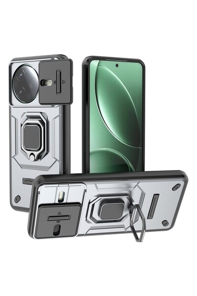 sscase Sliding Camshield Σκληρή Θήκη με Δαχτυλίδι Grey (Xiaomi Poco F7 Pro 5G)