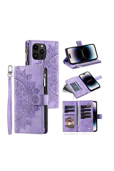 sscase Mandala Zipper Θήκη Πορτοφόλι Purple (Apple iPhone 15 Pro Max)