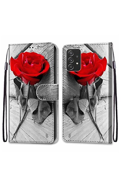 sscase Wood and Roses Θήκη Πορτοφόλι Wood Red Rose (Samsung Galaxy A53 5G)