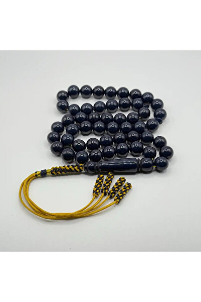 5ii perfume Luxurious Navy Blue Bakelite Rosary - 51 Beads - 10 mm with Gold ...