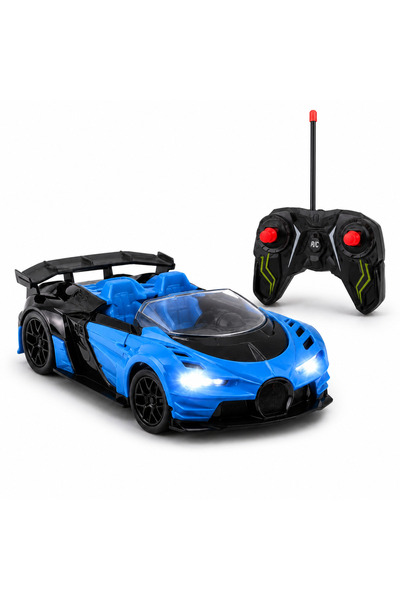 LEAN Masinuta cu telecomanda sport Bebelul blue 1:18 cu lumini 6 ani+