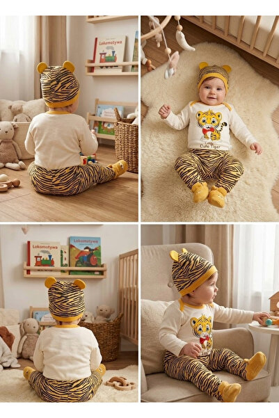 meyastore Baby 3-Piece Set with Tiger Print