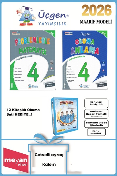 Üçgen Yayıncılık Üçgen 4.Sınıf Problemlerle Matematik ve Okuma Anlama Soru Ba...