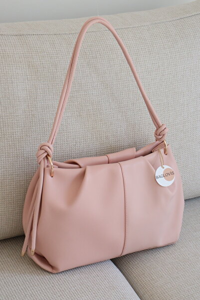 BAGLOVİS Medium Size Women's Faux Leather Zippered Shoulder Bag with Strap Kn...