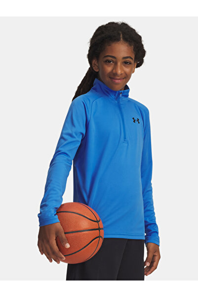 Under Armour Tricou băiețesc UA Tech 2.0 1/2 Zip-ALBASTRU