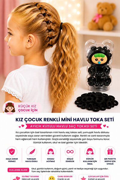 Trend Mix Kids Set de catarame colorate pentru prosoape pentru fete, cutie cu...