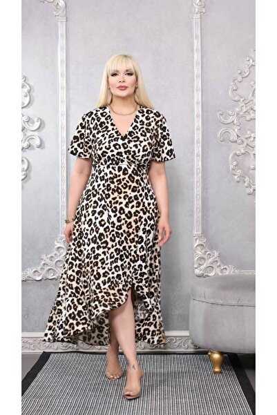 garajmood Black Floral Print Ruffle Plus Size Dress