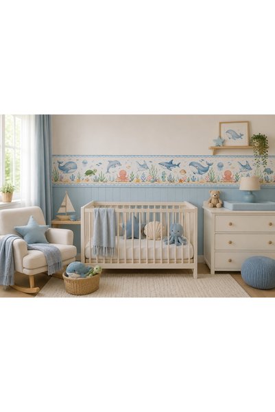MaisonVelinCo Sea Animals Children's and Baby's Room Sticker Border