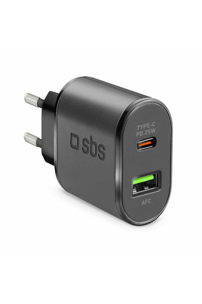 SBS Φορτιστής Χωρίς Καλώδιο με Θύρα USB-A και Θύρα USB-C, Τροφοδοσία Ισχύος 2...