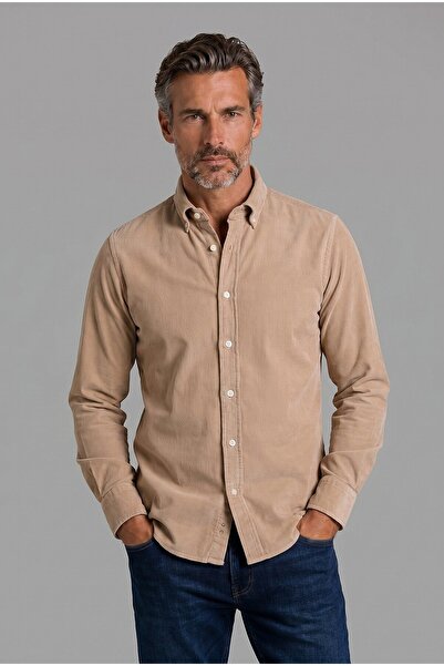 Bisse Beige Regular Fit Buttoned Pascha Collar King Mid-Line Shirt
