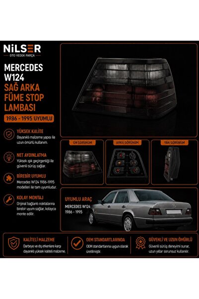 NS Nilser Auto Parts Mercedes W124 200E-230E-E200 Sol Arka FÜME Stop Lambası ...