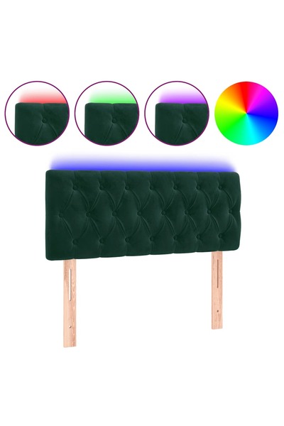 vidaxl LED headboard, dark green, 100x7x78/88 cm, Velvet