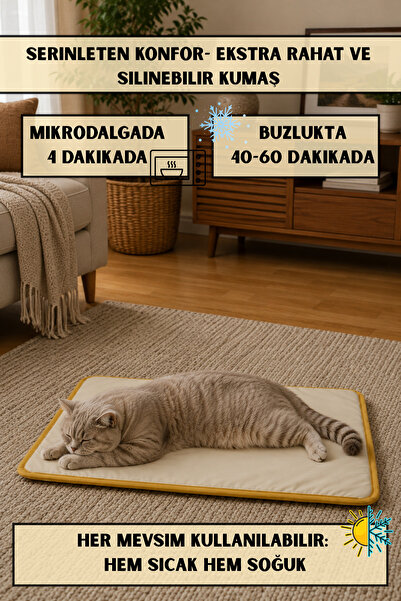 PUGALO Thermo Mat Hem Soğuk Hem Sıcak Kullanılabilen 2si1 arada Kedi & Köpek Minderi