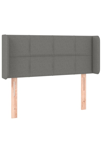 vidaxl Dark grey headboard with wings 103x16x78/88 cm textile