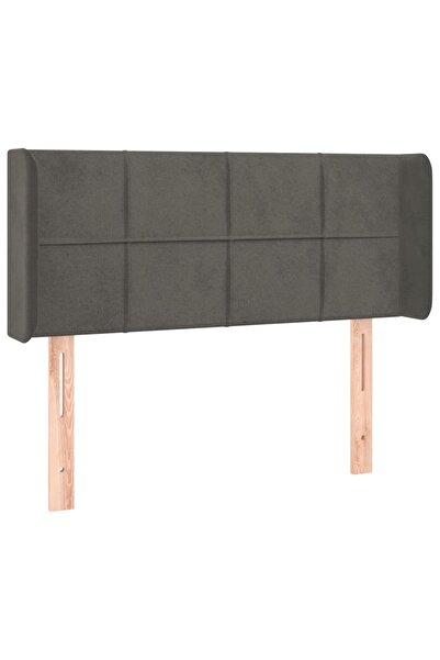 vidaxl Tăblie de pat cu aripioare gri închis 83x16x78/88 cm catifea