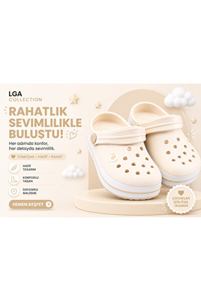 LGA COLLECTİONS Kız Çocuk Cross Terlik 26 - 30 Numara Eva Taban Yeni Sezon