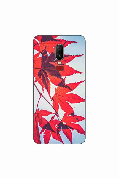 OEM Husa compatibila cu OnePlus 6 Silicon Gel Tpu Model Frunze de toamna