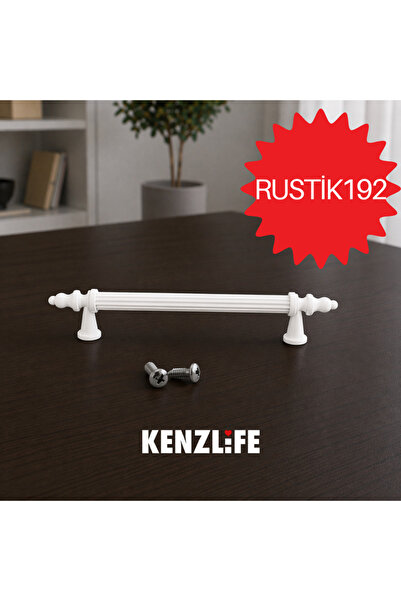 Kenzlife mobilya kulpu boru rustik 192 mm beyaz plastik dolap kulbu 01 adet k...