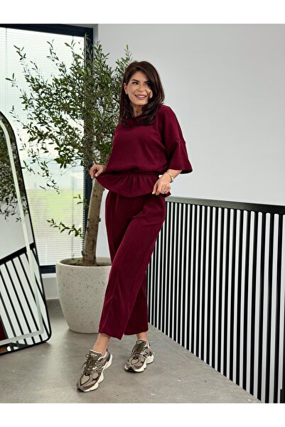 RAMONA BADESCU EXCLUSIVE RB Exclusive Casual Ribbed Knit Set with Ruffle Waist