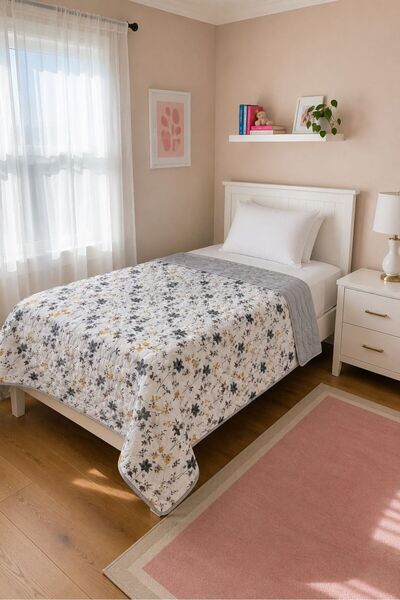 meressa home Quilted Cotton Single Multi-Purpose Bedspread/Pique