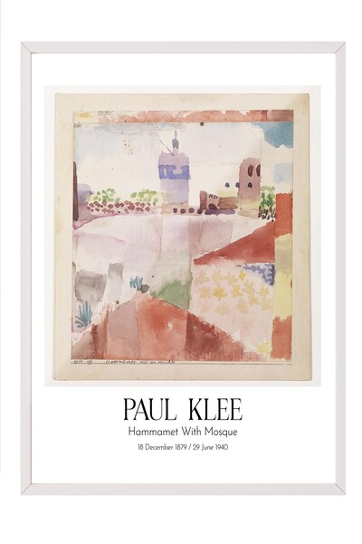 Postifull Paul Klee - Hammamet sa džamijom, slika u belom okviru, umetnička s...
